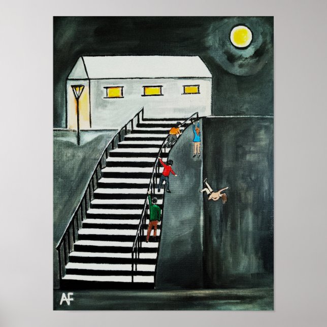 Póster Pasos Innecesarios Pintura de Alfred Fox (Frente)