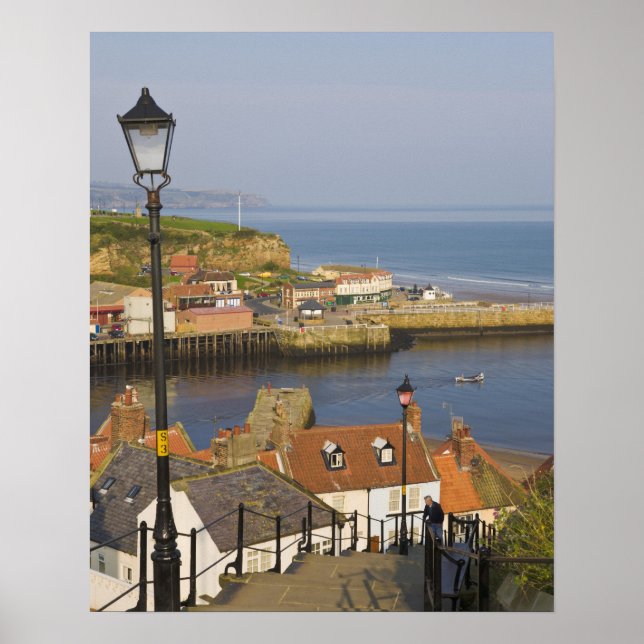 Póster Pasos que conducen al puerto, Whitby, Norte (Frente)
