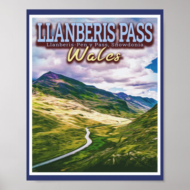 PÓSTER PASS DE LLANBERIS - SNOWDONIA - GALES DEL NORTE (Frente)