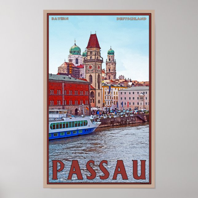Póster Passau - Donau Waterfront (Frente)