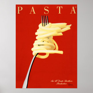 Póster PASTA AL DENTE Razzia Fideo de comida italiana Art
