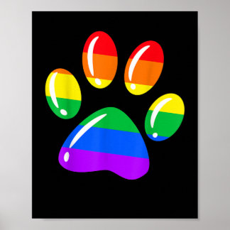 Póster Pasta arcoiris Imprimir perro con orgullo LGBT