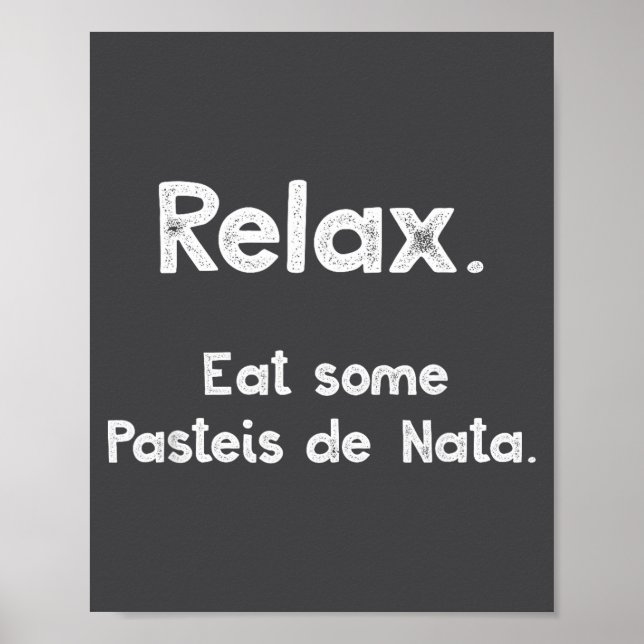 Póster Pasteis De Nata Rtuguese Quote Funny Rtugal Food R (Frente)