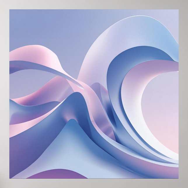 Póster Pastel Abstract Wave Art - Apacible Diseño Digital (Frente)