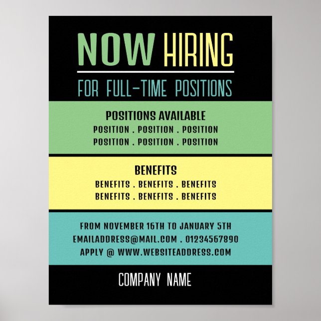 Póster Pastel Bloquea el Empleo Vacante Publicidad de Con (Frente)