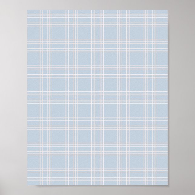 Póster Pastel Blue Gingham (Frente)