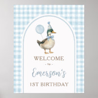 Pastel Blue One Lucky Duck Bienvenida a los primer