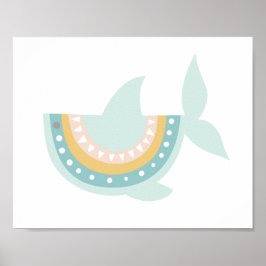 Póster Pastel Boho Shark Poster