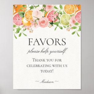Póster Pastel Citrus Floral Little Cutie Favorece el Rótu