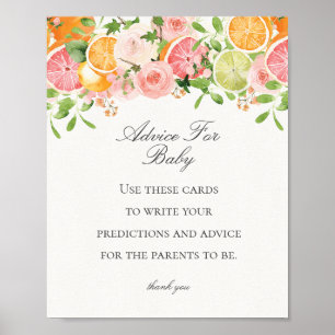 Póster Pastel Citrus Floral Pequeño consejo cutáneo para