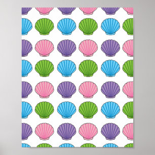Póster Pastel Colorful Seashell Pack