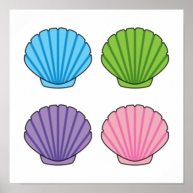 Póster Pastel Colorful Seashell Pack (Frente)