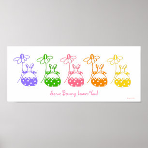 Póster Pastel Daisy Bunny poster