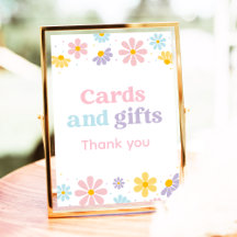 Pastel Daisy Flower Birday Cards and Gifts Rótulo