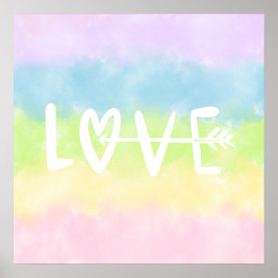 Póster Pastel de amor arcoiris