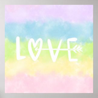 Póster Pastel de amor arcoiris