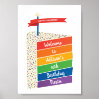 Pastel de arcoiris Feliz cumpleaños Personalizado 