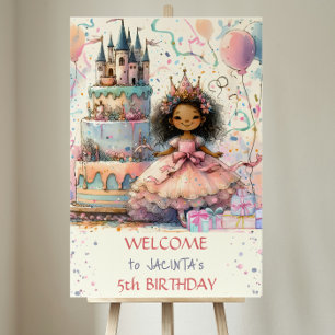 Póster Pastel de castillo de cumpleaños de la princesa af
