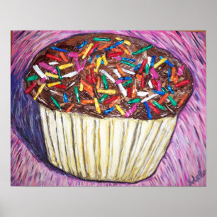 Póster "Pastel de chocolate con salpicaduras"