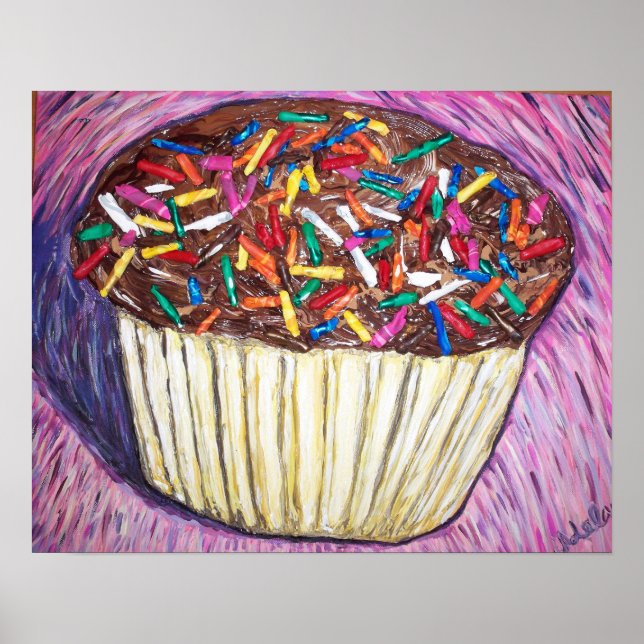 Póster "Pastel de chocolate con salpicaduras" (Frente)