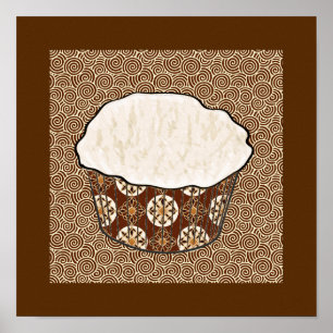 Póster Pastel de coco, fondo japonés de batir