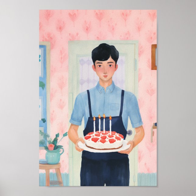 Póster Pastel de cumpleaños (Frente)