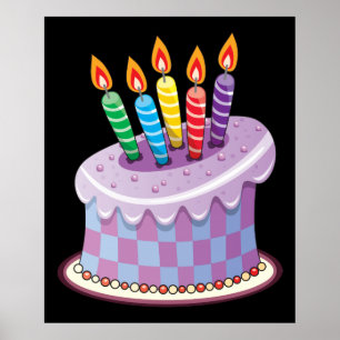 Póster Pastel de cumpleaños