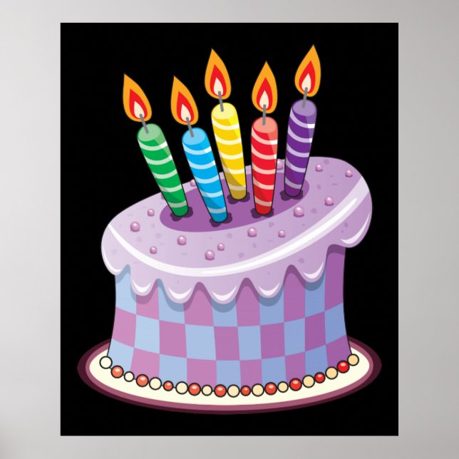 Póster Pastel de cumpleaños (Frente)