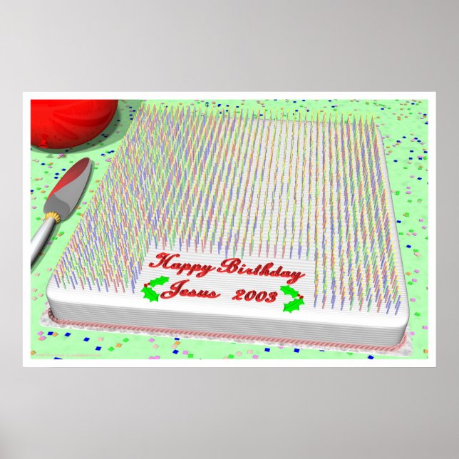 Póster Pastel de cumpleaños de Jesús (Frente)