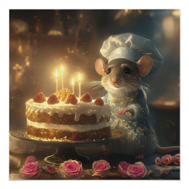 Póster Pastel de cumpleaños por Fabulous Mice Baker (Anverso)