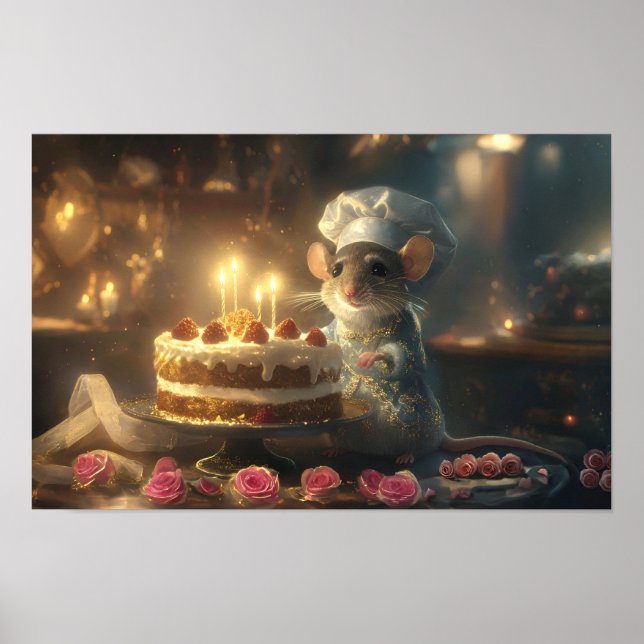 Póster Pastel de cumpleaños por Fabulous Mice Baker (Frente)