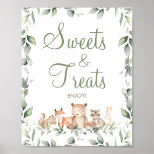 Póster Pastel de dulces y repostería de Woodland Animals