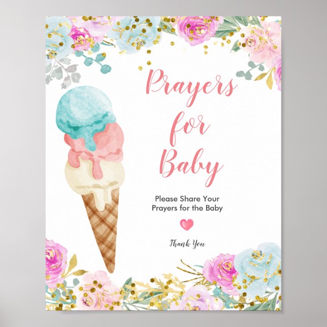 Póster Pastel de helados oraciones para el Rótulo infanti (Frente)