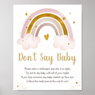 Póster Pastel de oro Neutral con arco iris no dice juego