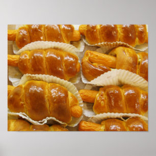 Póster Pastel de Perro caliente... Comida de postre asiát