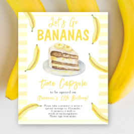 Póster Pastel de plátano con acuarela Cápsula del tiempo 