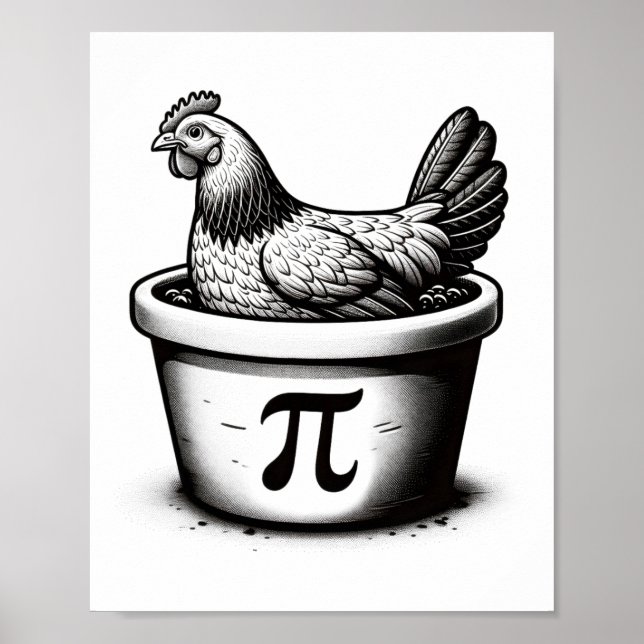 Póster Pastel De Pollo Día De Chicken Pot Pi Chiste Diver (Frente)