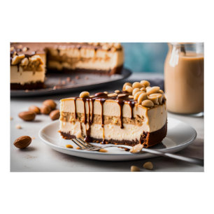 Póster Pastel de queso con mantequilla de cacahuete