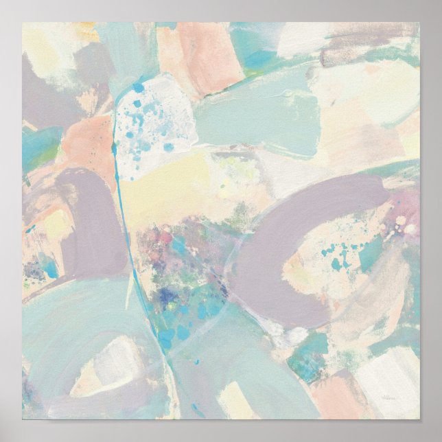 Póster Pastel de rock blanco (Frente)