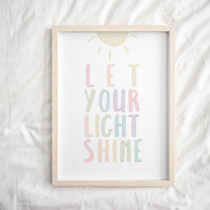 Póster Pastel deja que tu luz brille poster