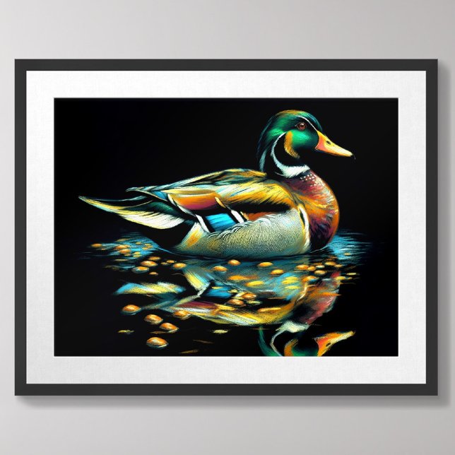Póster Pastel dibujando pato en el agua (Subido por el creador)