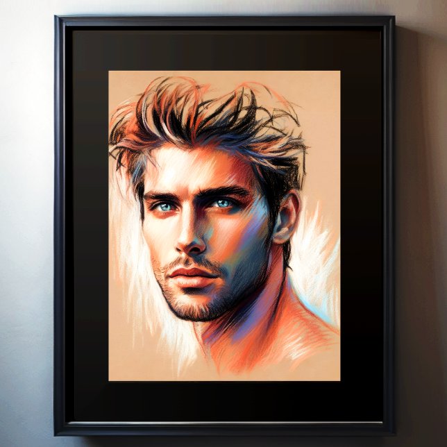 Póster Pastel Dibujo Handsome Man Blue Eyes (Subido por el creador)