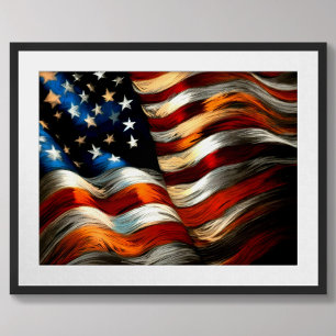 Póster Pastel duro de bandera patriótica de Estados Unido