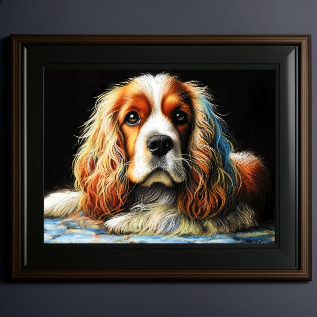 Póster Pastel duro dibujando a Cocker Spaniel Dog (Subido por el creador)