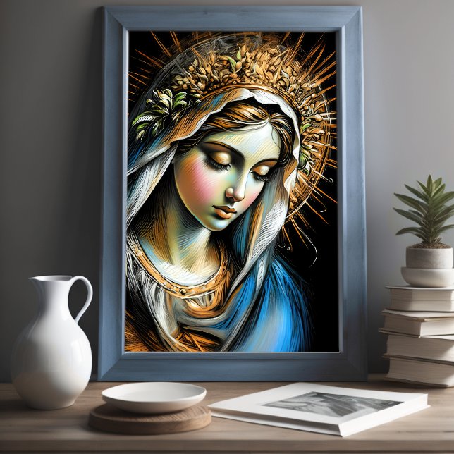 Póster Pastel duro dibujando a la madre Mary (Subido por el creador)