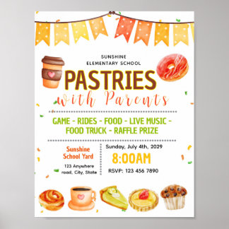 Póster Pastel editable con volante de recaudación de fond