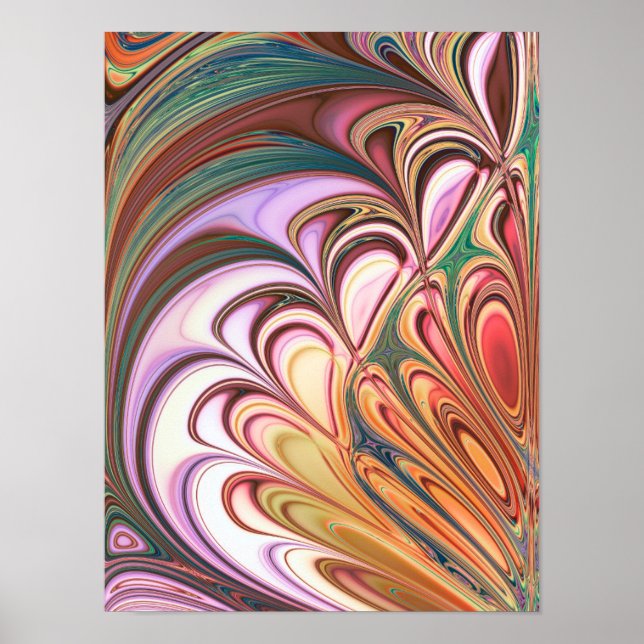 Póster Pastel Feather Fractal (Frente)