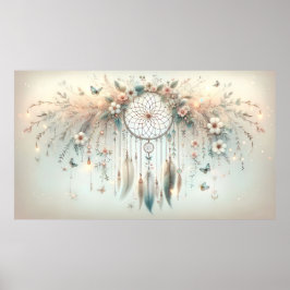Póster Pastel Floral Mariposa Dreamcatcher