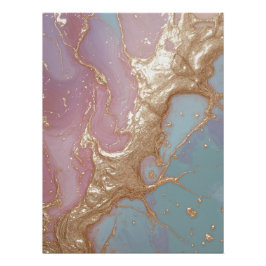 Póster Pastel Gold Marble