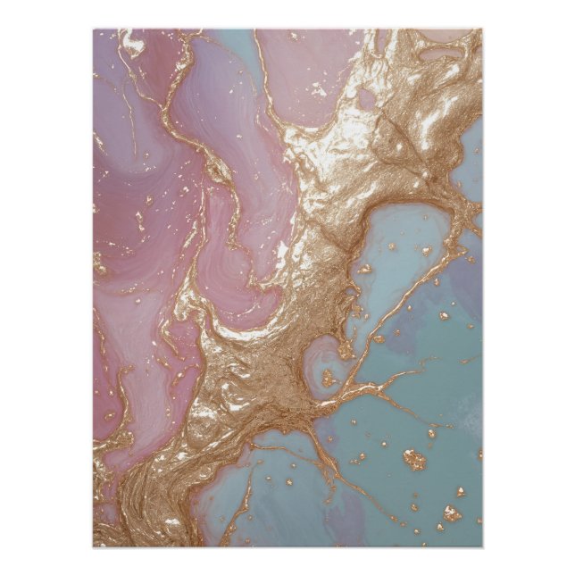 Póster Pastel Gold Marble (Anverso)